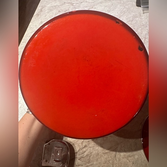 Le Creuset Enameled Steel Stock Pot with Lid, Red "Cerise" Ombre 8 Quarts - Picture 6 of 10